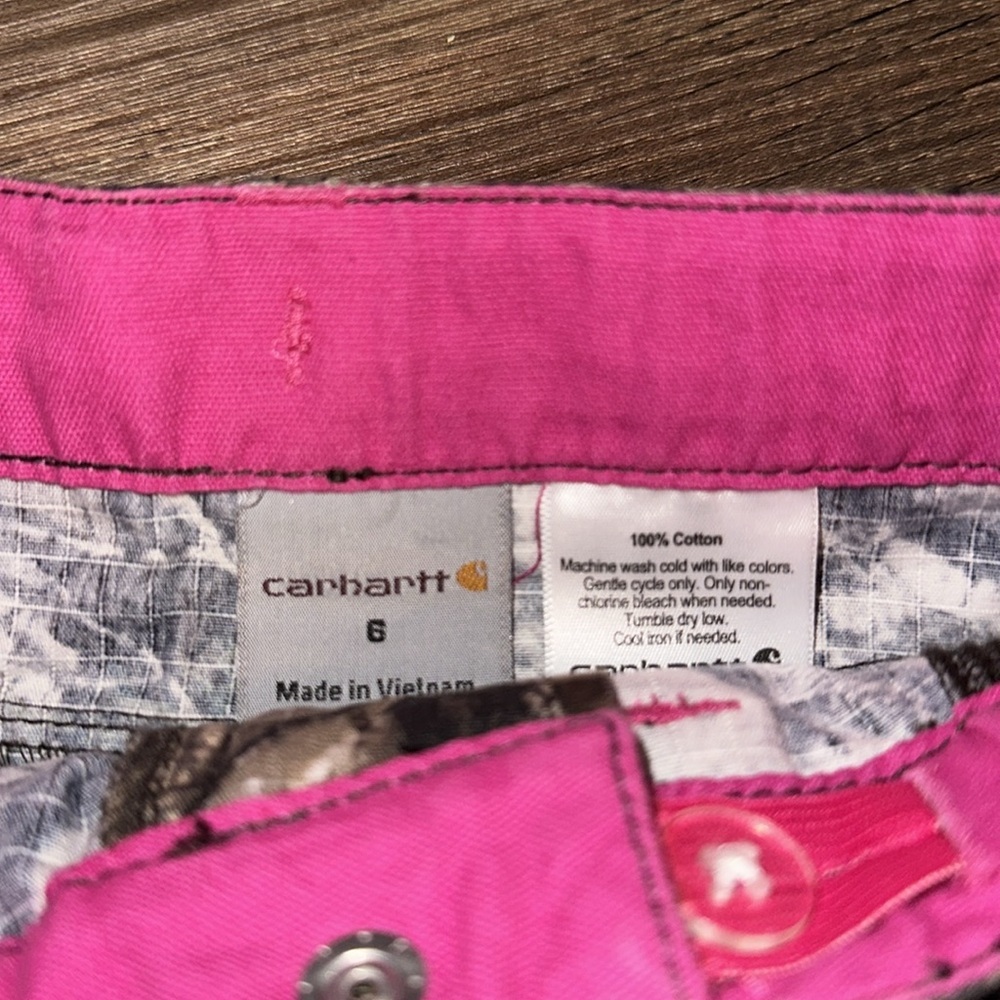 Girls Carhartt camo realtree camouflage cargo pocket skirt size 6 - Picture 2 of 3